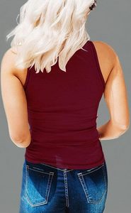 T-shirt sans manches en coton premium, coupe ajustée, uni, décontracté, pour femme, coupe moderne - Product Image 4