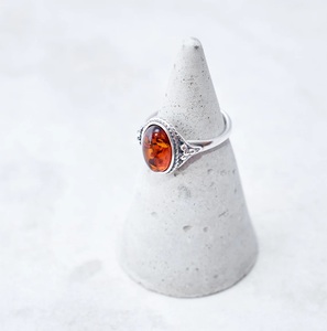 Bague ovale en ambre baltique véritable, argent sterling 925, bijoux faits à la main, fournisseur en gros - Product Image 2