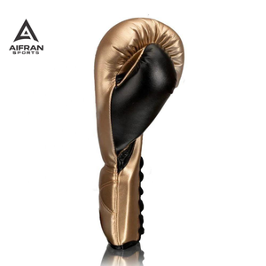 Guantes de Boxeo Aifran Premium Golden, Guantes de Entrenamiento de Piel Sintética de Lujo, Logotipo Personalizado, Equipo de Gimnasio y Fitness al por Mayor - Product Image 4