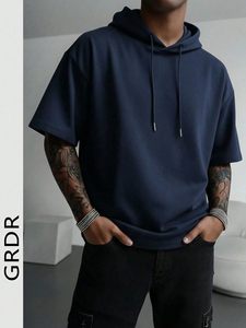 เสื้อยืดผู้ชายมีฮู้ด ผ้าฝ้าย 100% เป็นมิตรกับสิ่งแวดล้อม ระบายอากาศได้ดี สไตล์สตรีท ทรงปกติ แขนสั้น ปรับแต่งได้เต็มที่ ราคา - Product Image 2