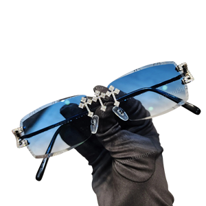 Lunettes de soleil anti-reflets à monture en acier inoxydable avec verres bleus pour hommes, design classique tendance de luxe, vente chaude, prix d'usine - Product Image 1