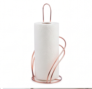 Porte-papier moderne en fil de cuivre avec base ronde, design minimaliste, idéal pour la cuisine, la salle à manger et la salle de bain - Product Image 1