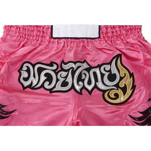 Fabricant de shorts de boxe thaïlandaise sur mesure, shorts en satin Muay Thai à taille haute, production en gros - Product Image 4