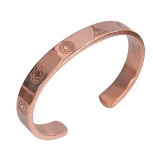 Seven <b>Chakra</b> Polished Traditional Magnetic Copper Kada for Arthritis & Joint Pain Relief - Product Image 3