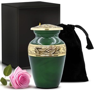 Luxury Brass <b>Keepsake</b> Cremation Urn <b>Memorial</b> Tribute Holder Designed With Durable Secure Closure And Fine Detailing - Product Image 1
