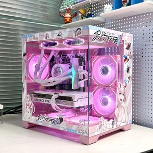 スタイリッシュなデザインの耐久性に優れたピンクのコンピュータケース