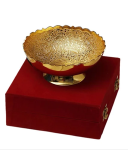 Decorative Handcrafted Gold Plated Bowl Metal Serving Bowl For Festival Gift Home Dining And Hotel Use - Product Image 1