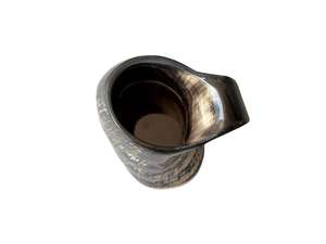 Tasses et chopes en céramique en forme de corne de buffle Viking avec poignée logo pour les fêtes - Emballage personnalisable, réutilisable et écologique - Product Image 4