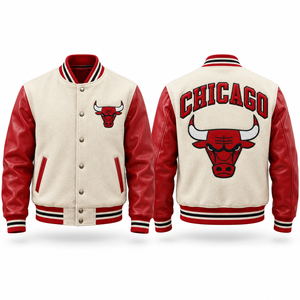 Blousons de baseball universitaires pour hommes – Vêtements d'extérieur décontractés d'hiver, style streetwear rétro, pour le quotidien et le week-end, personnalisables, promotionnels - Product Image 1