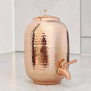 Handmade Copper Water Dispenser with Tap and <b>Cup</b> Vintage Style Ayurvedic Storage Jug <b>Large</b> Capacity Home Use - Product Image 3