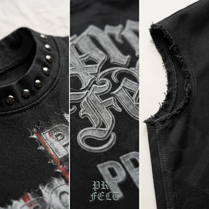 Heavy Weight Custom <b>Logo</b> Embroidery Sleeveless Tank Top Gothic Print Streetwear Shirt Punk Rock Vintage Graphic T Shirts Men's - Product Image 4