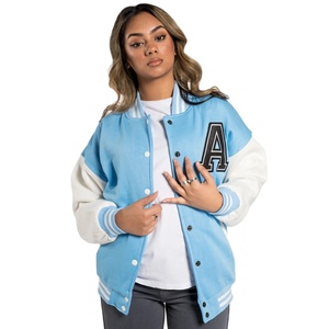 Best Selling Women's Cropped <b>Varsity</b> <b>Jacket</b> Custom Color Button Down Baseball Bomber Casual College Fashion Street Wear <b>Jacket</b> - Product Image 2
