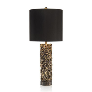 Floral Design <b>Table</b> <b>Lamp</b> Textured <b>Base</b> Gold Finish Decorative <b>Lamp</b> Modern Luxury Home Decor Designer Flower Pattern Indian - Product Image 3