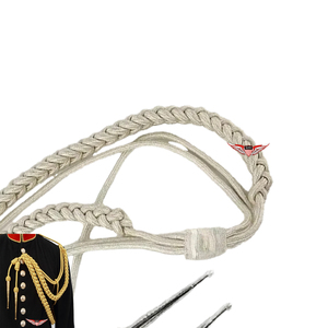 Silver Uniform Aiguillette Epaulettes Uniform Shoulder <b>Cord</b> Aiguillette Uniform Shoulder <b>Cord</b> Metallic Silver Tip - Product Image 4