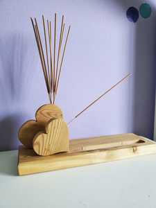 Wooden <b>Heart</b> Shape Incense Stand Burner with Hanging Design for Contemporary Home Decorative for Aromatic Use All Season - Product Image 6