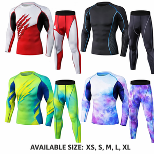 Conjunto de Compresión de 2 Piezas de Alta Elasticidad para Hombre y Mujer, Ropa Deportiva, Impresión por Sublimación, Uniformes de Gimnasio - Product Image 2