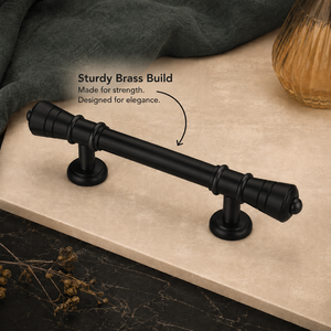 Matte Black Brass Kitchen & <b>Bedroom</b> <b>Door</b> Handle <b>for</b> Residential Interiors and Architectural Hardware Eco-Friendly - Product Image 4
