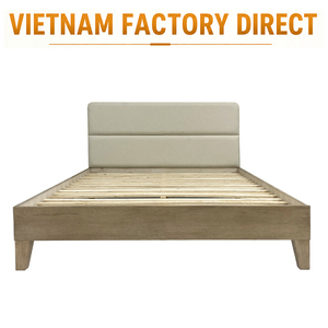 Camas de Madera Maciza de Roble Ecológicas de Vietnam, Tamaño Queen, Madera Natural, Precio Directo de Fábrica de Muebles de Vietnam - Product Image 1