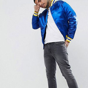 Chaqueta Varsity de Satén para Hombre de Alta Calidad, Estilo Urbano, Impermeable, Fabricada a Medida en Pakistán - Product Image 3