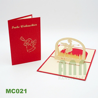 Tarjeta de Felicitación Navideña Creativa 3D con Corte Láser, Acabado Mate Tradicional, Hecha a Mano en Vietnam, para Fiestas, Navidad, Año Nuevo