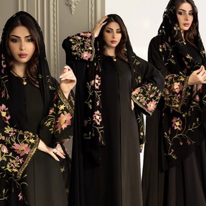 Abaya Larga para Mujer, Elegante y Moderna, con Bordado, Ropa Musulmana para Ramadán, Eid, Fiestas y Bodas - Product Image 5
