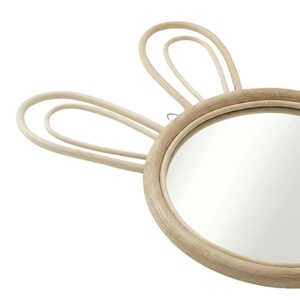 Rabbit Rattan <b>Mirror</b> Children Furniture Nursery Room Eco Friendly Cute Bunny Shape Frame Home Decoration Cheap High Quality - Product Image 2