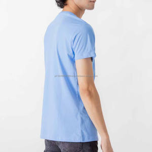 Camisetas Personalizadas de Alta Calidad de Secado Rápido con Cuello en V para Hombre, Camisetas Blancas de Algodón Lisas Estampadas con Logotipo Privado Personalizado - Product Image 3