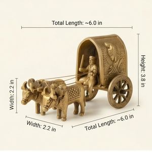 Sculpture de chariot de vache en laiton plaqué or, Art de la fonte antique, Figurine 3D de collection, Décoration religieuse - Product Image 4