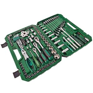 Ensemble d'outils mécaniques de 124 pièces, jeu de douilles à cliquet de 1/2 ", 1/4 ", 3/8 ", douilles métriques et clés - Product Image 3
