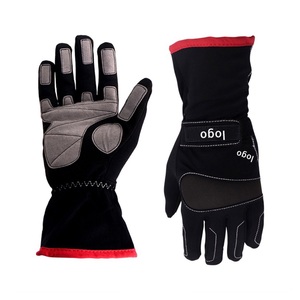 Gants de course d'hiver à doigts entiers, imperméables, antidérapants, avec revêtement en polyuréthane, pour extérieur, unisexe, fermeture auto-agrippante, noir avec bordure rouge - Product Image 1