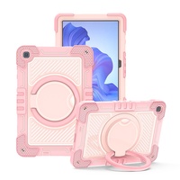 Étui de tablette portable rotatif circulaire résistant aux chocs et aux chutes pour filles et femmes, rose mignon, pour Honor X8/Honor X6/X8 Lite