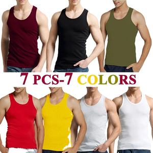 เสื้อกล้ามผู้ชาย ผ้าฝ้าย 100% ถักแบบเรียบ คอโอ ทรงเข้ารูป ระบายอากาศได้ดี ไม่มีแขน เหมาะสำหรับเป็นของขวัญ ขายส่ง - Product Image 6