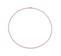 Collar de Diamantes y Zafiro Rosa Clásico de Lujo en Oro de 14K (Natural) Fabricante Internacional de Joyería al por Mayor y al por Menor OEM