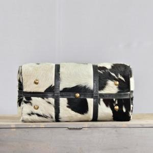 Bolsa de Viaje de Gran Capacidad con Cierre de Cremallera y Estampado de Piel de Vaca de Imitación - Product Image 5