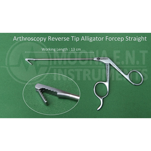 ชุดเครื่องมือผ่าตัดกระดูกและข้อ คีมจับแบบ Alligator Reverse Tip สำหรับการผ่าตัดข้อแบบส่องกล้อง ความยาวใช้งาน 13 ซม. - Product Image 1