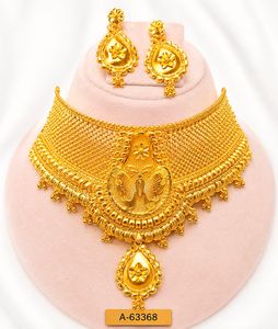 Ethnic <b>Silver</b> Plated Zircon Bridal Jewelry <b>Set</b> <b>Necklace</b> & <b>Earrings</b> Women's Floral Design A-63367 - Product Image 2