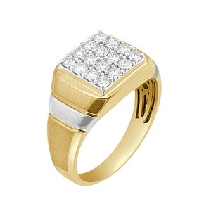 แหวนผู้ชายทองคำ 14K ประดับเพชรทรงเหลี่ยมเพาะเลี้ยงในห้องปฏิบัติการ - Product Image 2