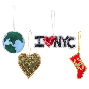 Handmade Velvet Satin Christmas Decorations Customized Beaded Embroidered <b>Star</b> Heart Butterfly Giraffe Ornaments Dog Ornament - Product Image 6