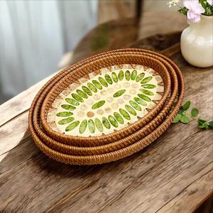 Décoration en rotin et nacre de style arabe, qualité export UO, écologique, qualité commerciale, avec ensemble MOP UO INDIA - Product Image 1