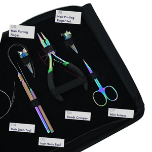 Kit Completo de Herramientas para Extensiones de Cabello Multicolor con Alicates de Microperlas, Aplicador de Cinta Adhesiva, Gancho de Enhebrado y Estuche Organizador - Product Image 4
