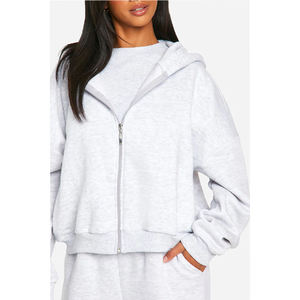 100% Cotton Tracksuit Sets Custom Logo Zip Up Sweatsuits And Jogger Pants Set Gym Sports Wear <b>Jogging</b> <b>Suits</b> Women - Product Image 6