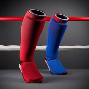 Protège-tibias RX Sports en polyester/coton/EVA – Protection professionnelle pour la boxe, le taekwondo et le MMA – Protections de jambe et de voûte plantaire - Product Image 1