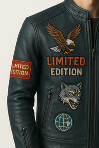 Chaqueta de Cuero Genuino para Hombre, OEM ODM, Personalizada con Impresión Digital, Bordado 3D en Relieve, Protección UV, Manga Larga, Posiciones para Logotipo Personalizado - Product Image 3