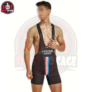 Traje de Lucha Libre Personalizado OEM, Ropa Deportiva de Alta Elasticidad, Spandex y Poliéster Estampado, Ropa de Artes Marciales con Cuello Redondo - Product Image 3
