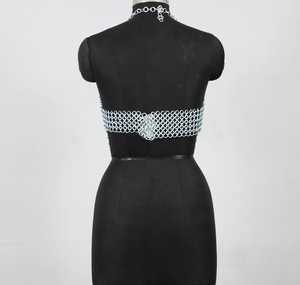 Irregular Cut Chainmail Halter Top Silver Plated Stainless Steel Fashion Armor <b>Dress</b> - Product Image 4