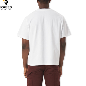 T-shirt pour homme grande taille, été, nouveau, 100% coton, blanc uni, t-shirt décontracté pour homme, col rond, manches courtes - Product Image 3