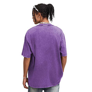 T-shirt délavé pour homme 100% coton col rond finition usée délavée style streetwear décontracté mode estivale séchage rapide respirant - Product Image 2