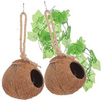 Nichoir écologique vietnamien en coque de noix de coco – Abri respirant et durable pour petits animaux et accessoire de jeu pour oiseaux et hamsters