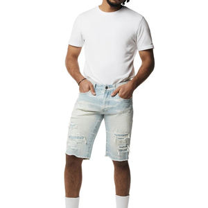 Shorts en jean pour homme de haute qualité 100% coton, décontractés, tricotés, coupe régulière, multi-poches, style streetwear, coupe régulière - Product Image 4