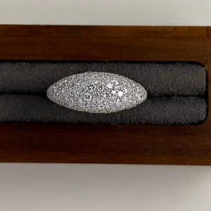 Moissanite Round Cut Statement <b>Dome</b> Cocktail <b>Ring</b> For Women's original 925 Silver For Wedding Surprise Gift For Lovers - Product Image 1